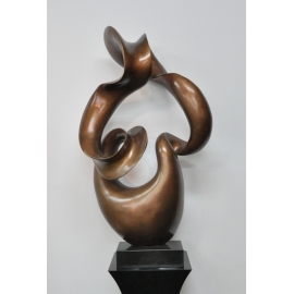 y13722 立體雕塑系列  抽象雕塑- 花之戀 (古銅)